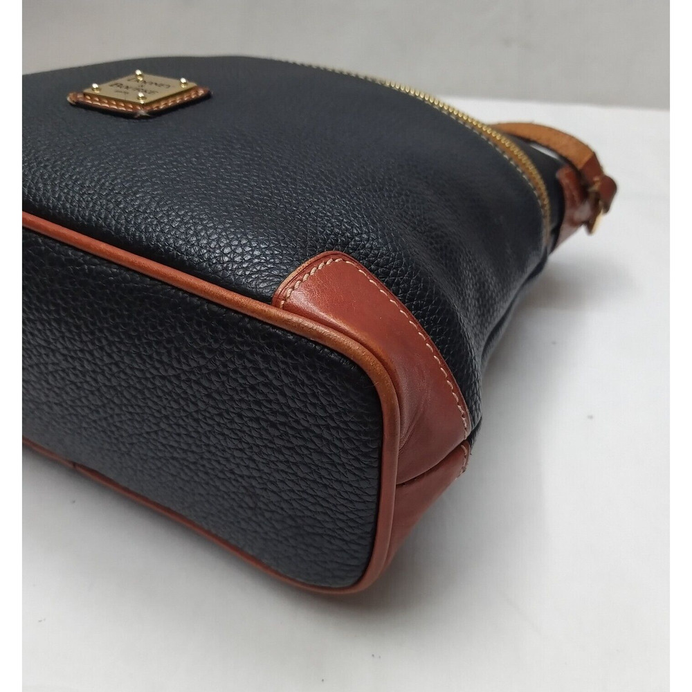 Dooney & Bourke Black Pebbled Leather Zipper Pocket Crossbody Bag - Picture 9 of 16